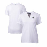 Las Vegas Raiders Cutter & Buck Women's Helmet Logo DryTec Forge Stretch V-Neck Blade Top - White Tops