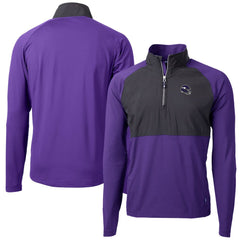 Minnesota Vikings Cutter & Buck Helmet Adapt Eco Knit Hybrid Recycled Quarter-Zip Pullover Top - Purple Pullover