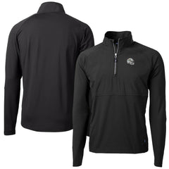 Miami Dolphins Cutter & Buck Helmet Adapt Eco Knit Hybrid Recycled Quarter-Zip Pullover Top - Black Pullover