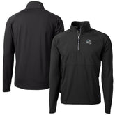 Carolina Panthers Cutter & Buck Helmet Adapt Eco Knit Hybrid Recycled Quarter-Zip Pullover Top - Black Pullover