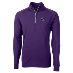 Minnesota Vikings Cutter & Buck Helmet Adapt Eco Knit Stretch Recycled Quarter-Zip Pullover Top - Purple Pullover