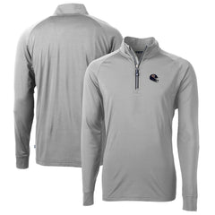 Chicago Bears Cutter & Buck Helmet Adapt Eco Knit Stretch Recycled Quarter-Zip Pullover Top - Silver Pullover