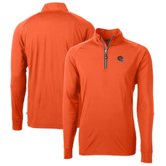 Cincinnati Bengals Cutter & Buck Helmet Adapt Eco Knit Stretch Recycled Quarter-Zip Pullover Top - Orange Pullover
