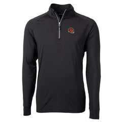 Cincinnati Bengals Cutter & Buck Helmet Adapt Eco Knit Stretch Recycled Quarter-Zip Pullover Top - Black Pullover