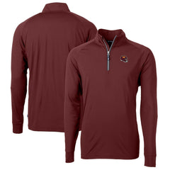 Washington Commanders Cutter & Buck Helmet Adapt Eco Knit Stretch Recycled Quarter-Zip Pullover Top - Burgundy Pullover