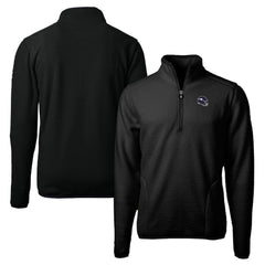 Minnesota Vikings Cutter & Buck Helmet Cascade Eco Sherpa Fleece Quarter-Zip Pullover Jacket - Black Pullover