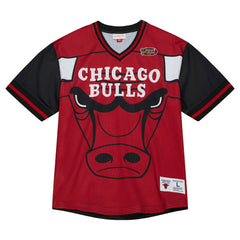 Chicago Bulls Jumbotron 3.0 Mesh V-Neck T-Shirt Red - Mitchell & Ness