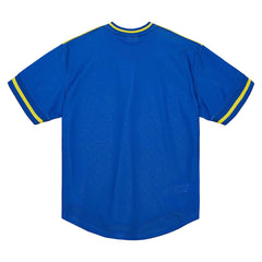 Golden State Warriors Jumbotron 3.0 Mesh V-Neck T-Shirt Gold - Mitchell & Ness