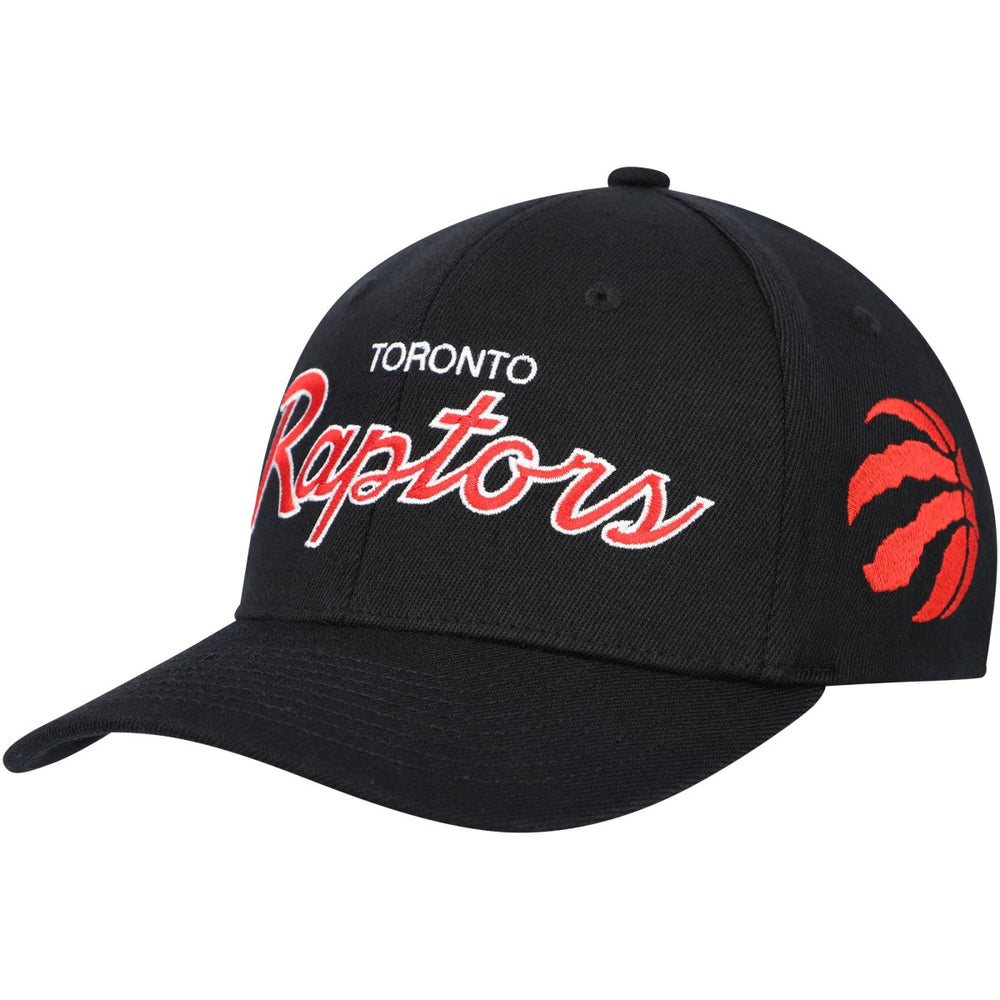 Toronto Raptors MVP Team Script 2.0 Stretch Snapback Hat Black - Mitchell & Ness