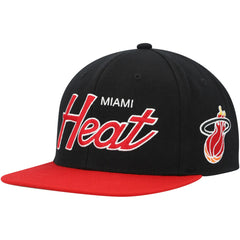 Miami Heat Hardwood Classics MVP Team Script 2.0 Snapback Hat Black - Mitchell & Ness outlet