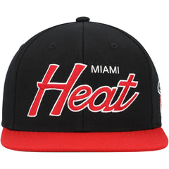 Miami Heat Hardwood Classics MVP Team Script 2.0 Snapback Hat Black - Mitchell & Ness outlet