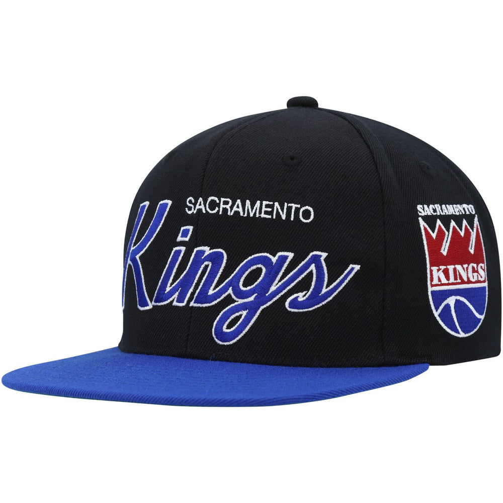 Sacramento Kings Hardwood Classics MVP Team Script 2.0 Snapback Hat Black - Mitchell & Ness