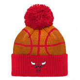 Chicago Bulls Preschool Basketball Head Cuffed Knit Hat with Pom Red outlet