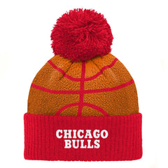 Chicago Bulls Preschool Basketball Head Cuffed Knit Hat with Pom Red outlet