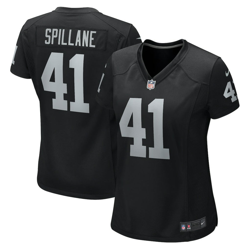 Robert Spillane Las Vegas Raiders Women's Game Player Jersey - Black Jerseys