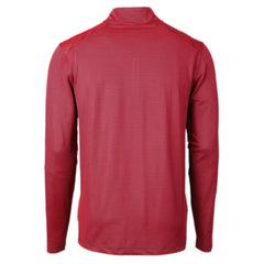 Chicago Cubs Cutter & Buck Americana Logo Virtue Eco Pique Stripe Recycled Quarter-Zip Pullover Top - Red Pullover