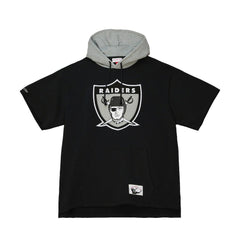 Las Vegas Raiders Postgame Short Sleeve Hoodie - Black Hoodies