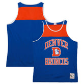 Denver Broncos Gridiron Classics Heritage Colorblock Tank Top - Royal/Orange Tops