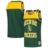 Green Bay Packers Heritage Colorblock Tank Top - Green/Gold Tops