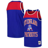 New England Patriots Heritage Colorblock Tank Top - Royal/Red Tops