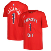 Zion Williamson New Orleans Pelicans Jordan Brand Youth Name & Number Statement T-Shirt Red