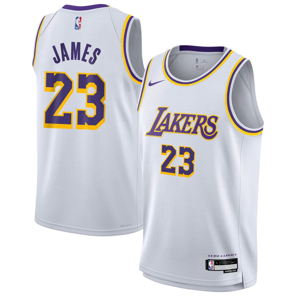 LeBron James Los Angeles Lakers Youth Swingman Jersey Association Edition White - Nike