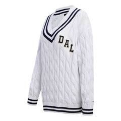Dallas Cowboys Pro Standard Women's Prep V-Neck Pullover Sweater - White Pullover