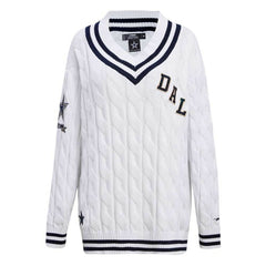 Dallas Cowboys Pro Standard Women's Prep V-Neck Pullover Sweater - White Pullover
