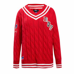 Buffalo Bills Pro Standard Women's Prep V-Neck Pullover Sweater - Red Pullover