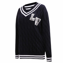 Las Vegas Raiders Pro Standard Women's Prep V-Neck Pullover Sweater - Black Pullover