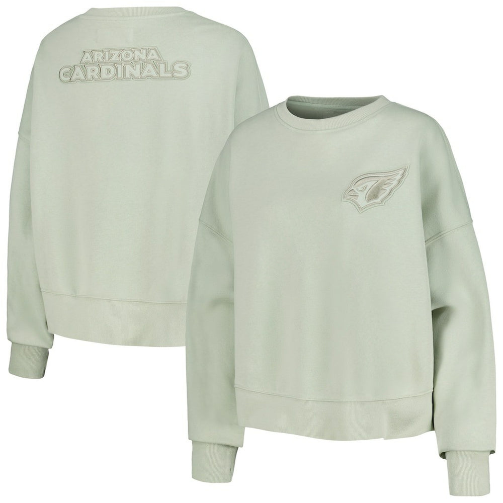 Arizona Cardinals Pro Standard Women's Oversized Cropped Neutral Pullover Sweatshirt - Light Green Pullover