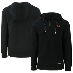Cincinnati Reds Cutter & Buck Roam Eco Half-Zip Recycled Pullover Hoodie - Black Hoodies