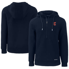 Cleveland Guardians Cutter & Buck Roam Eco Half-Zip Recycled Pullover Hoodie - Navy Hoodies