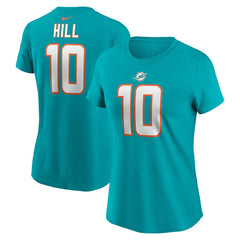 Tyreek Hill Miami Dolphins Women's Player Name & Number T-Shirt - Aqua T-shirts