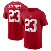Christian McCaffrey San Francisco 49ers Player Name & Number T-Shirt - Scarlet T-shirts