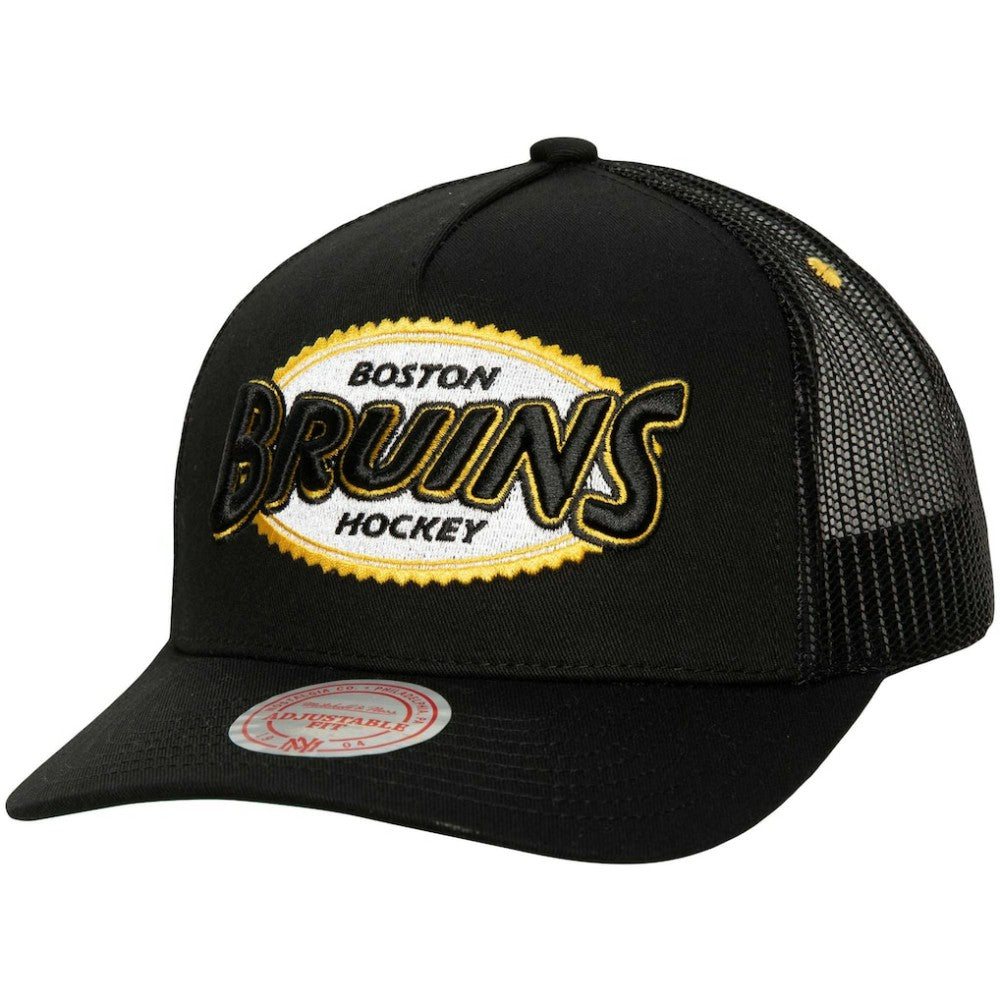 Boston Bruins Mitchell & Ness Team Seal Trucker Snapback Hat - Black | US 200064633