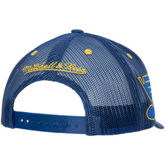 St. Louis Blues Mitchell & Ness Team Seal Trucker Snapback Hat - Blue | US 200064639