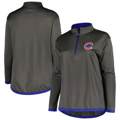 Chicago Cubs Profile Women's Plus Size Quarter-Zip Jacket - Charcoal Jackets