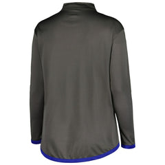 Chicago Cubs Profile Women's Plus Size Quarter-Zip Jacket - Charcoal Jackets