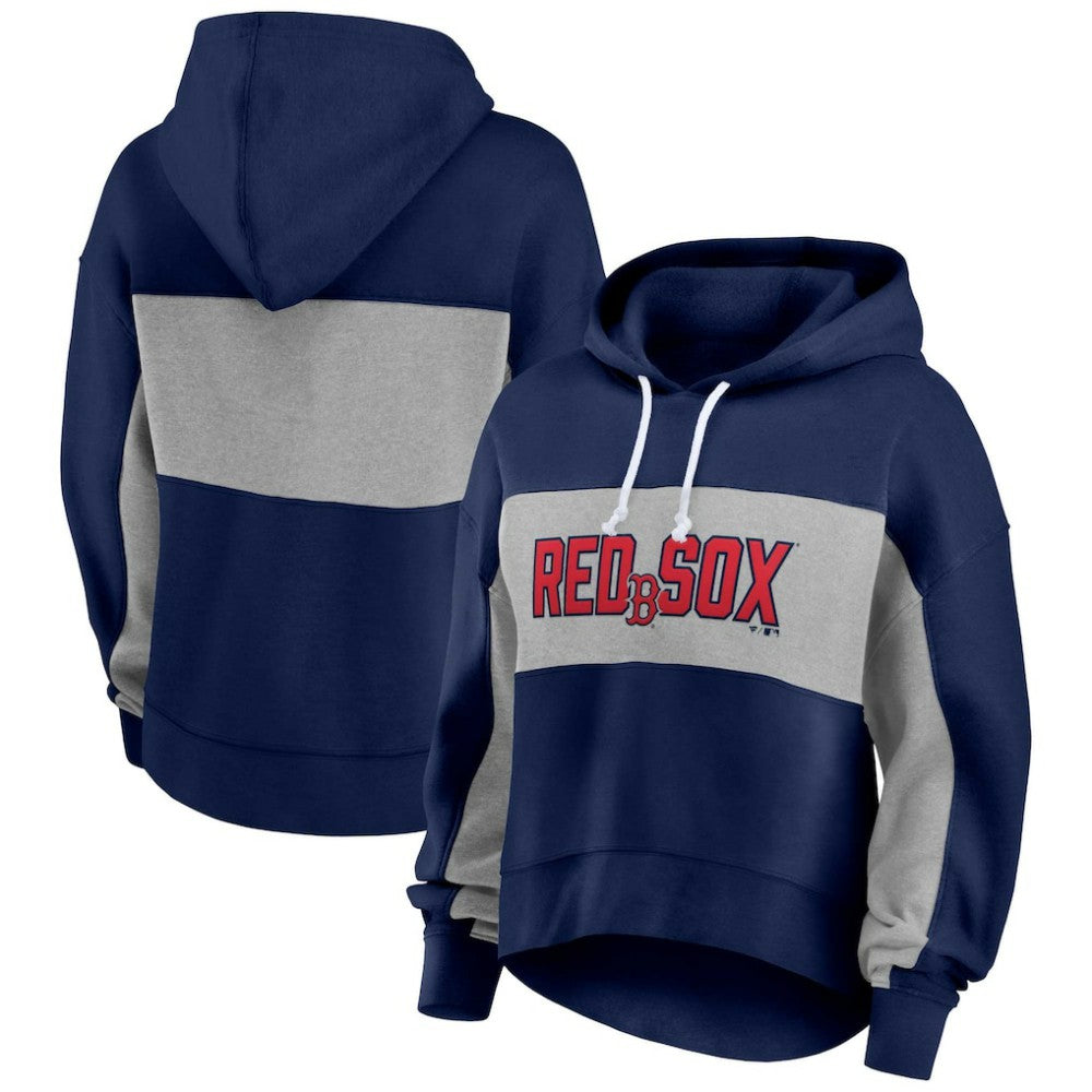 Boston Red Sox Profile Women's Plus Size Pullover Hoodie - Navy Hoodies