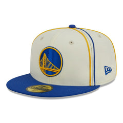 Golden State Warriors Piping 2-Tone 59FIFTY Fitted Hat Cream/Royal - New Era