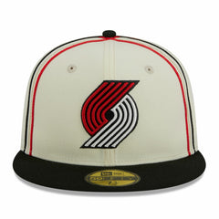 Portland Trail Blazers Piping 2-Tone 59FIFTY Fitted Hat Cream/Black - New Era