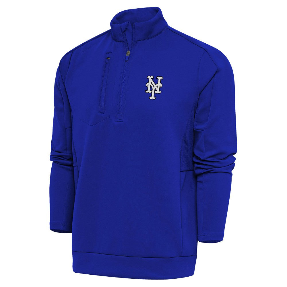 New York Mets Antigua Metallic Generation Quarter-Zip Pullover Top - Royal Pullover