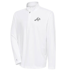 Atlanta Braves Antigua Metallic Tribute Quarter-Zip Top - White Tops