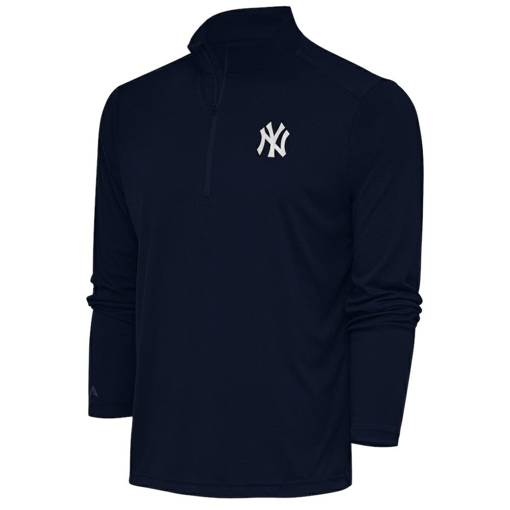 New York Yankees Antigua Metallic Tribute Quarter-Zip Top - Navy Tops