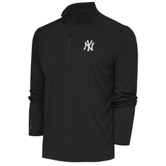New York Yankees Antigua Metallic Tribute Quarter-Zip Top - Charcoal Tops
