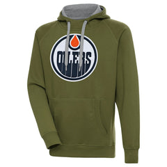 Edmonton Oilers Antigua Victory Pullover Hoodie - Olive | US 200069224