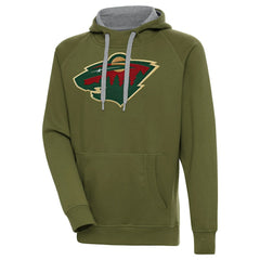 Minnesota Wild Antigua Victory Pullover Hoodie - Olive | US 200069234