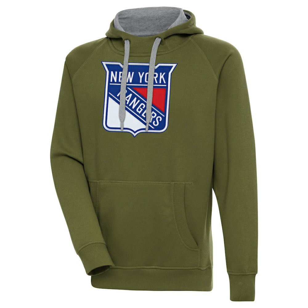 New York Rangers Antigua Victory Pullover Hoodie - Olive | US 200069254
