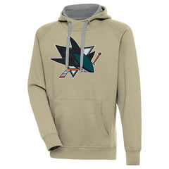 San Jose Sharks Antigua Victory Pullover Hoodie - Khaki | US 200069269
